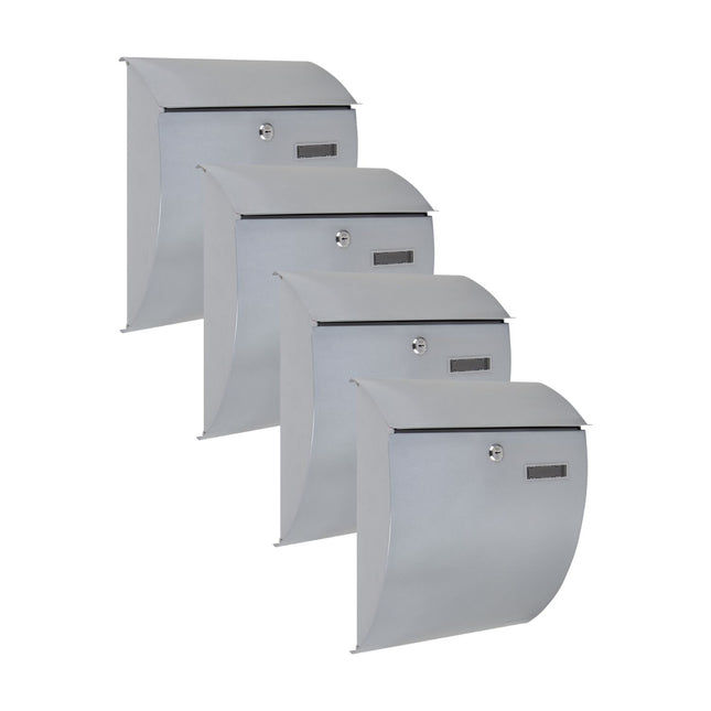 Practo Garden Brievenbussen Sheffield zilvergrijs | Set van 4 stuks