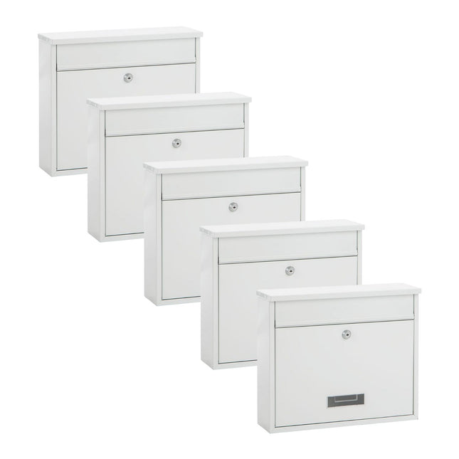 Practo Garden Brievenbus Oxford Wit  | Set van 5 stuks