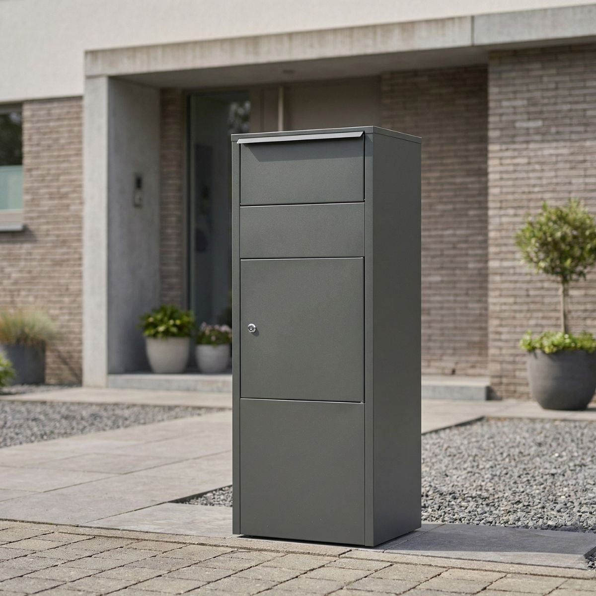 Brievenbus, design brievenbus Cube for Three roestvrij staal - Bravios Brievenbus, design brievenbus Cube for Three roestvrij staal - Bravios