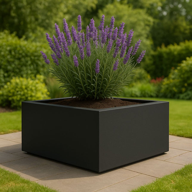 Polyester plantenbak 80x80x40 cm - Zwartgrijs (RAL 7021)