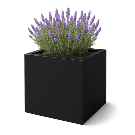 Polyester plantenbak 80x80x80 cm - Gitzwart (RAL 9005)