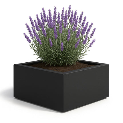 Polyester plantenbak 80x80x40 cm - Gitzwart (RAL 9005)