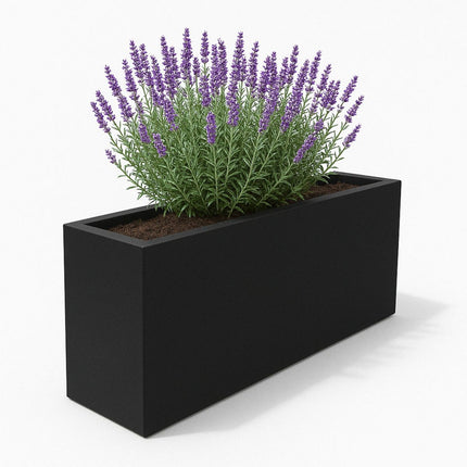 Polyester plantenbak 150x25x80 cm - Gitzwart (RAL 9005)