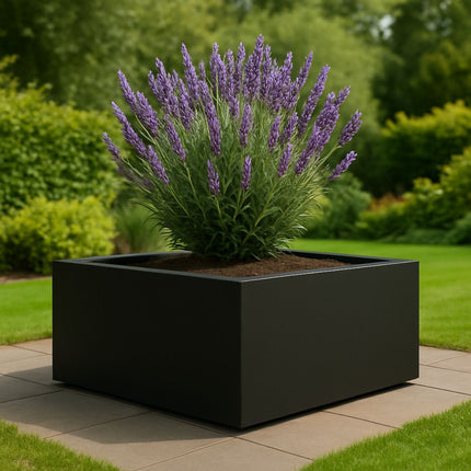 Polyester plantenbak 80x80x40 cm - Gitzwart (RAL 9005)