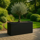 Polyester plantenbak 150x25x80 cm - Gitzwart (RAL 9005)