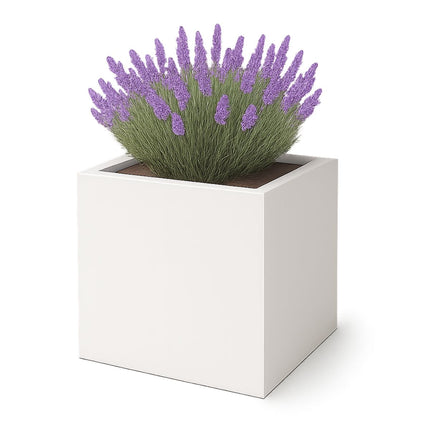 Polyester plantenbak 80x80x80 cm - Zuiver Wit (RAL 9010)