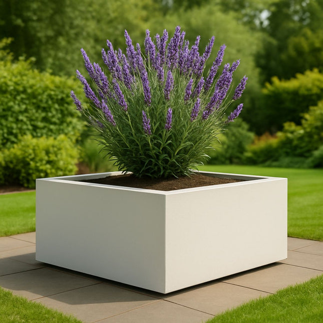 Polyester plantenbak 80x80x40 cm - Zuiver Wit (RAL 9010)