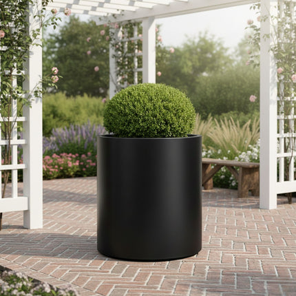 Ronde aluminium plantenbak - Gitzwart (RAL 9005)