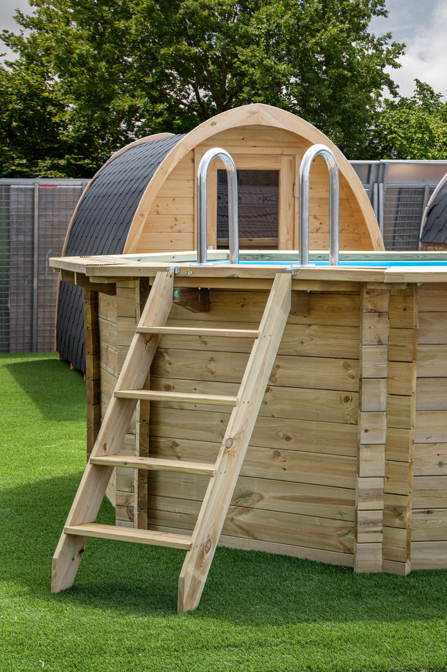 Tuindeco Luxe houten zwembad Mambo Beach 355 x 307 x 116 cm