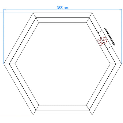 Tuindeco Luxe houten zwembad Mambo Beach 355 x 307 x 116 cm