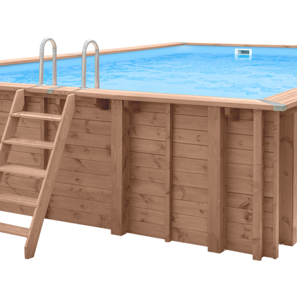 Tuindeco Luxe houten zwembad Playa Forti 834 x 492 x 138 cm