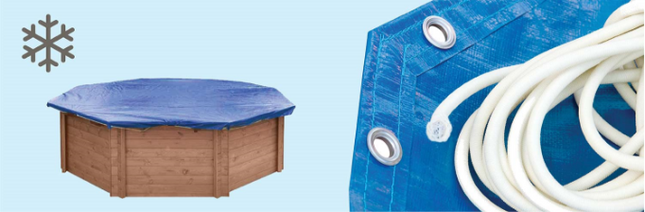 Tuindeco Luxe houten zwembad winterafdekhoes Playa Forti 834 x 492 x 138 cm