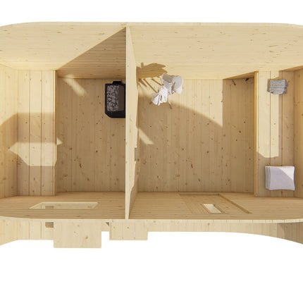 Tuindeco Sauna Oval | 38 mm | onbehandeld