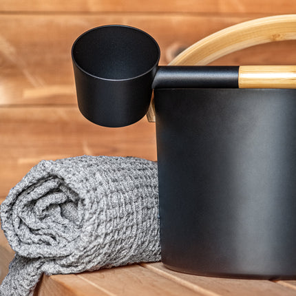 Tuindeco Sauna accessoire Harvia emmer en pollepel staal - zwart