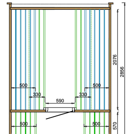 Tuindeco Sauna cube Rovaniemi 280 cm | 38 mm | onbehandeld