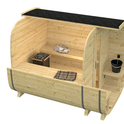 Tuindeco Sauna cube Rovaniemi 280 cm | 38 mm | onbehandeld