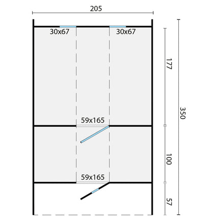 Tuindeco Saunabarrel | Ø205 x 350 cm | 42 mm | Thermowood