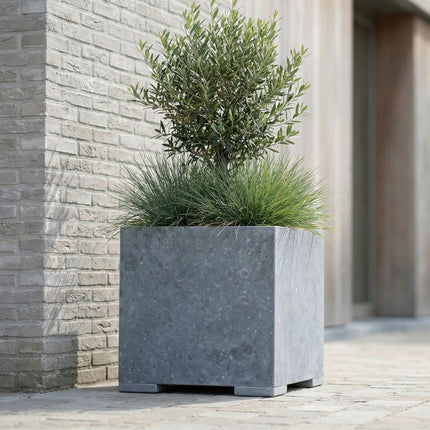 Vierkante arduinen plantenbak met bodem 30x30x32 cm - Modern