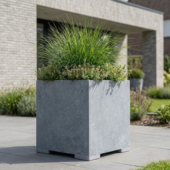 Vierkante arduinen plantenbak met bodem 50x50x52 cm - Modern