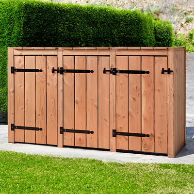 Douglas Wood Wheelie Bin Store 3x 240 Liter 205x88x119cm