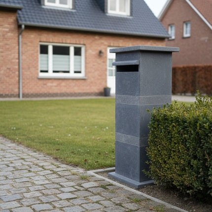 Arduinen Brievenbus van Belgische Blauwe Steen – KB017 - Doika - Brievenbus - De Witte - 5425021186956 - KB017