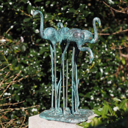 Bronzen beeld 4 flamingos 62x44x47cm - Doika - Bronzen beeld - Doika - 5410807015124 - B1512