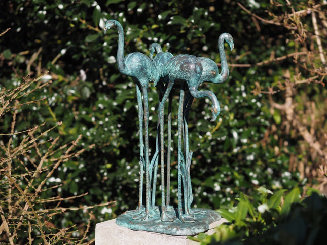 Bronzen beeld 4 flamingos 62x44x47cm - Doika - Bronzen beeld - Doika - 5410807015124 - B1512