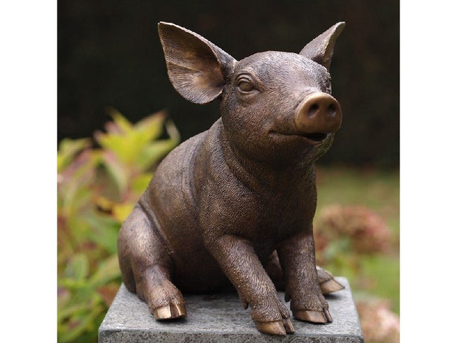 Bronzen beeld Zittend varken 29x24x34cm - Doika - Bronzen beeld - Doika - 5410807011362 - AN1136BR-B
