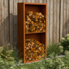 Cortenstalen houtopslag met 2 Vakken met achterwand 100x38,5x200 cm - Doika - Houtopslag - Geroba -  - EguraDC51AW