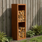 Cortenstalen houtopslag met 2 Vakken met achterwand 50x38,5x150 cm - Doika - Houtopslag - Geroba -  - EguraDC11AW