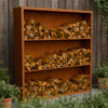 Cortenstalen houtopslag met 3 Vakken met achterwand 200x38,5x200 cm - Doika - Houtopslag - Geroba -  - EguraDC101AW