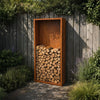 Cortenstalen houtopslag met achterwand 100x38,5x200 cm - Doika - Houtopslag - Geroba -  - EguraAWC5