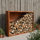 Cortenstalen houtopslag met achterwand 200x38,5x200 cm - Doika - Houtopslag - Geroba -  - EguraAWC10