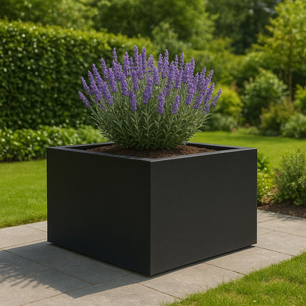 GARDRA Polyester plantenbak 120x120x60 cm - Gitzwart (RAL 9005) - Doika - Plantenbak - GARDRA -  - DOIKA-AP-07.3-RAL-9005