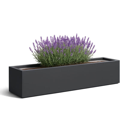 GARDRA Polyester plantenbak 200x40x33 cm - Zwartgrijs (RAL 7021) - Doika - Plantenbak - GARDRA -  - DOIKA-BP-31.1-RAL-7021