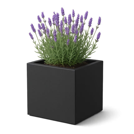 GARDRA Polyester plantenbak 50x50x50 cm - Gitzwart (RAL 9005) - Doika - Plantenbak - GARDRA -  - DOIKA-Ap-2-9005-RAL-9005