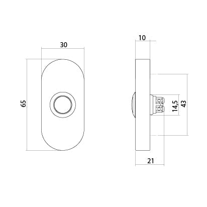 Intersteel Deurbel ovaal 65x30x10mm verdekt rvs getrommeld - Doika - Deurbellen - Intersteel - 8714186696538 - 34,399,026