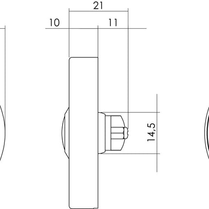 Intersteel Deurbel rond verdekt ø53x10 rvs geborsteld - Doika - Deurbellen - Intersteel - 8714186054796 - 35,399,040