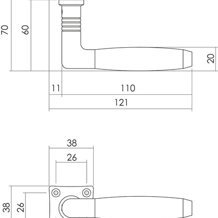 Intersteel Deurbeslag set loopslot rvs met deurkruk Ton basic nikkel mat - Doika - Deurbeslag sets - Intersteel - 8714186634974 - 19,023,798