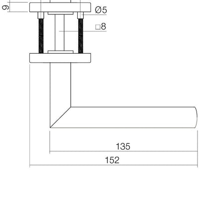 Intersteel Deurbeslag set loopslot wit met deurkruk Lisa/90° basic rvs - Doika - Deurbeslag sets - Intersteel - 8714186634554 - 35,124,098