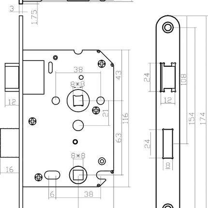 Intersteel Deurbeslag set toiletslot 63/8 rvs met deurkruk Ton basic en WC - sluiting nikkel mat - Doika - Deurbeslag sets - Intersteel - 8714186634981 - 19,023,799