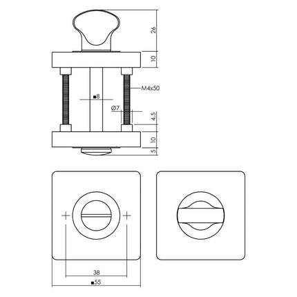 Intersteel Deurbeslag set toiletslot 63/8mm zwart met deurkruk Baustil en WC - sluiting antraciet grijs - Doika - Deurbeslag sets - Intersteel - 8714186634929 - 29,174,199