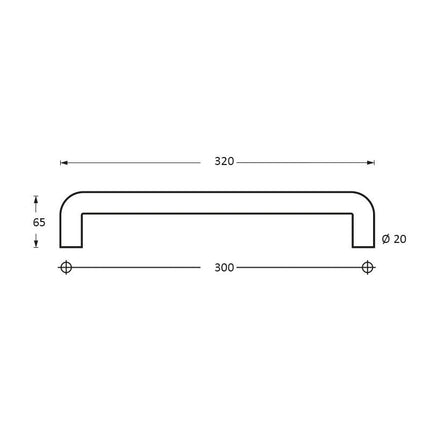 Intersteel Deurgreep 320 mm U - vorm rvs geborsteld - Doika - Deurgrepen - Intersteel - 8714186334492 - 35,433,211