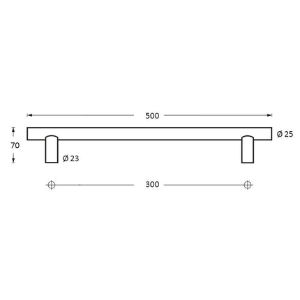 Intersteel Deurgreep 500 mm T - vorm rvs geborsteld 70 mm - Doika - Deurgrepen - Intersteel - 8714186334157 - 35,432,521