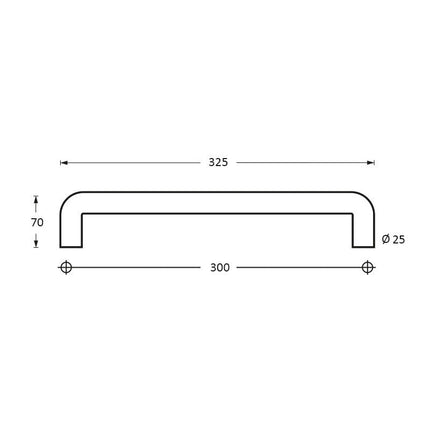 Intersteel Deurgreep U - vorm per stuk 325x70x25 mm mat zwart - Doika - Deurgrepen - Intersteel - 8714186553756 - 23,433,311