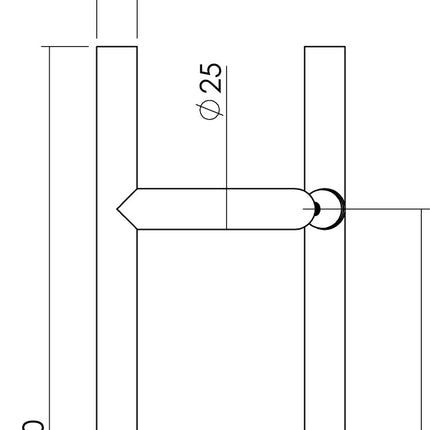 Intersteel Deurgrepen set T - schuin ø 30 mm - 500 mm rvs geborsteld - Doika - Deurgrepen - Intersteel - 8714186334416 - 35,432,922