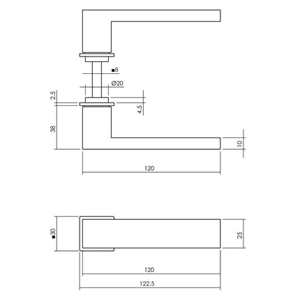 Intersteel Deurkruk Amsterdam met minimalistische rozet antracietgrijs - Doika - Deurkrukken op rozet - Intersteel - 8714186548271 - 29,092,202