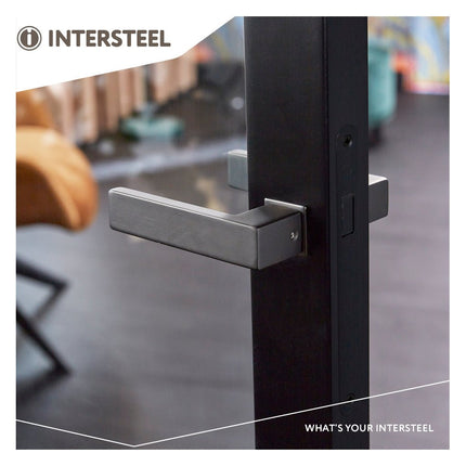 Intersteel Deurkruk Amsterdam met minimalistische rozet antracietgrijs - Doika - Deurkrukken op rozet - Intersteel - 8714186548271 - 29,092,202