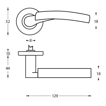 Intersteel Deurkruk Bryan op rozet nikkel mat - Doika - Deurkrukken op rozet - Intersteel - 8714186167830 - 19,170,002