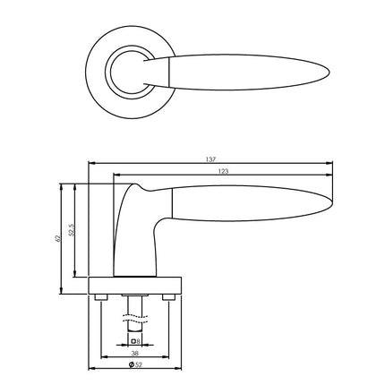 Intersteel Deurkruk Elen op rozet chroom - Doika - Deurkrukken op rozet - Intersteel - 8714186149140 - 16,168,202